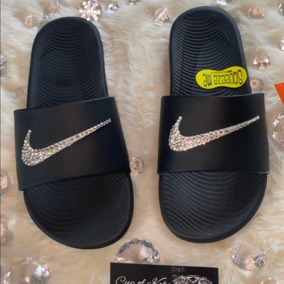 nike slides swarovski crystals